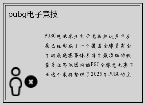 pubg电子竞技