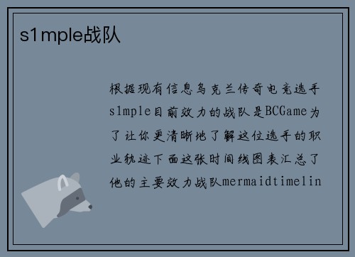 s1mple战队